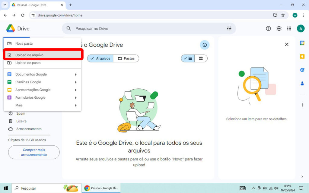 Google Drive Upload Arquivo